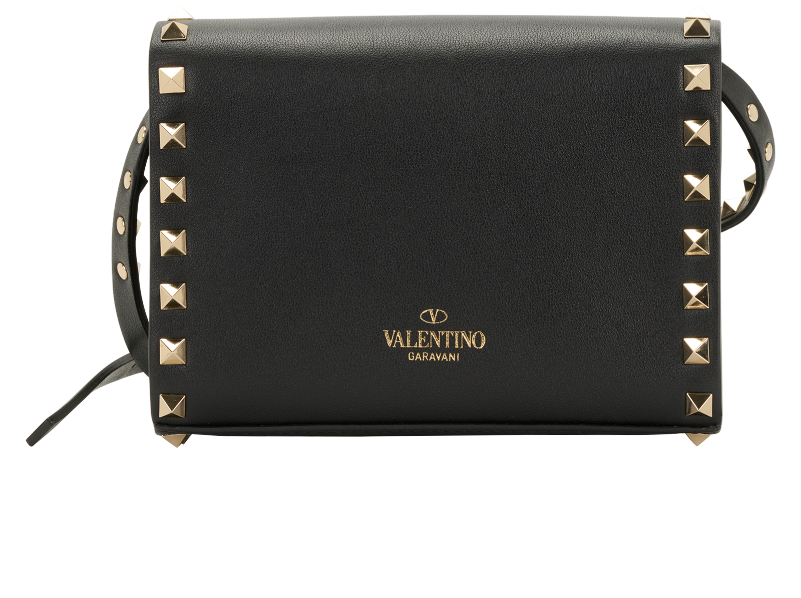 Mini Rockstud Flap, &pound;595, Handbags, Black, Leather, Back view